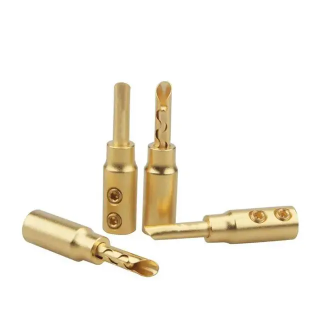 Alt view image 3 of 3 - Sand-Plated Gold Banana Plug For Hifi Speakers Pure Copper Audio Wire Terminal Connector For Amplifier Cable