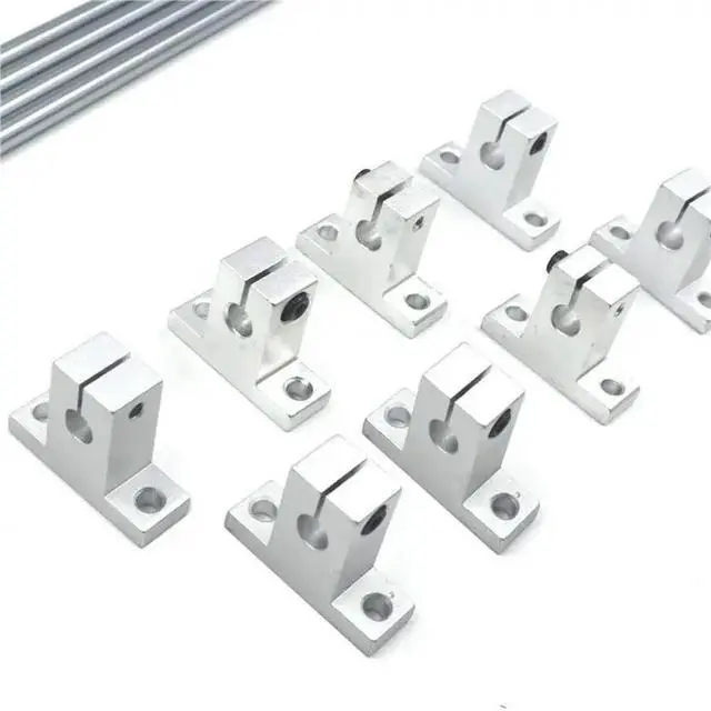 Alt view image 3 of 3 - 8X Horizontal Linear Bearing Slide Set 8Mm Dia Linear Motion Bearing Slide Bushing 200Mm Linear Shaft Optical Axis Set