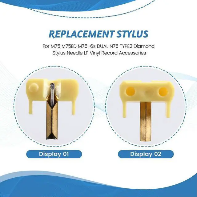 Main image of 3X For Shure M75 M75ED M75-6S DUAL N75 TYPE2 Diamond Stylus Needle LP Vinyl Record Accessories