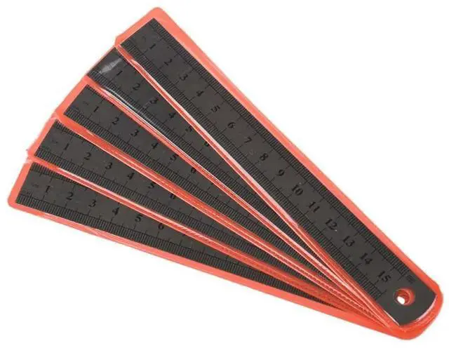 Alt view image 2 of 3 - 100 Pcs Dual Side Marked 15Cm 6 Inch Stainless Steel Straight Ruler