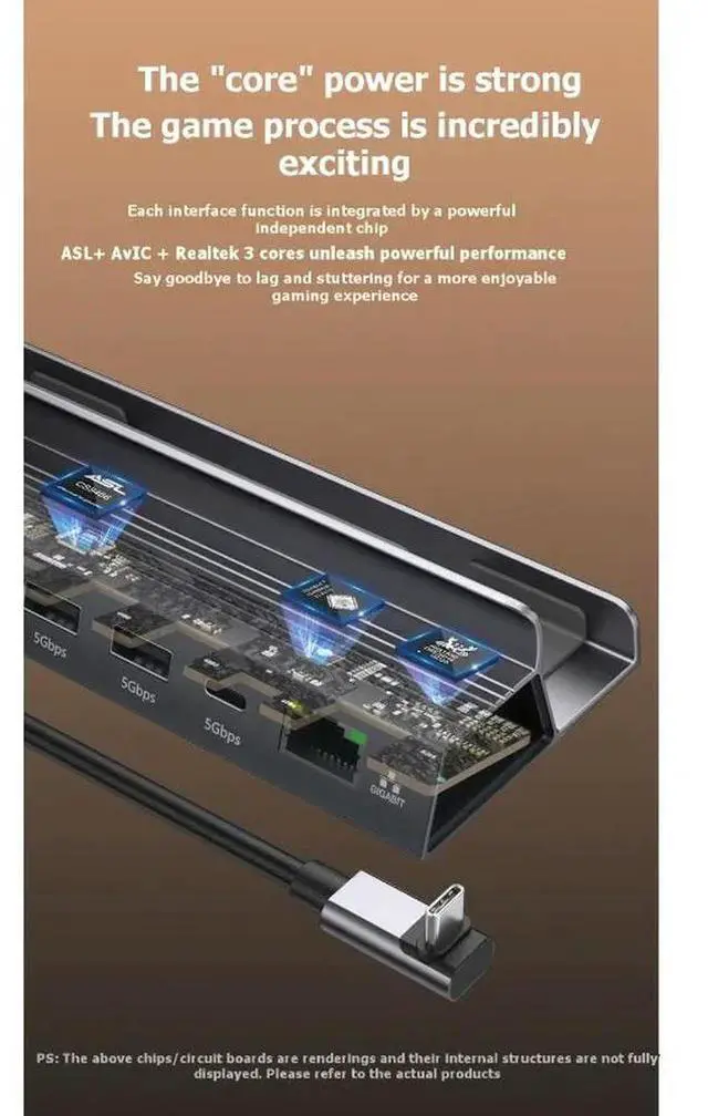 Main image of ROG 6-In-1 Gaming Handheld Dock Expansion Hub For Steam Deck, Type-C Notebook Converter Adapter