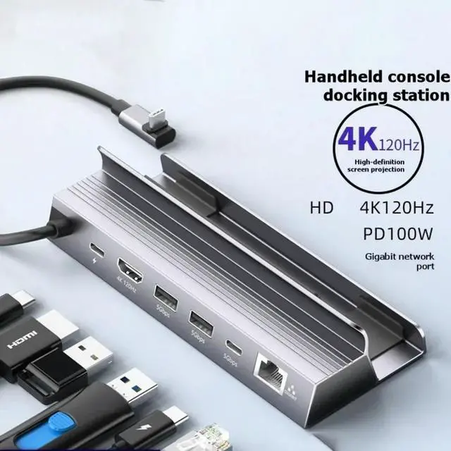 Alt view image 3 of 3 - ROG 6-In-1 Gaming Handheld Dock Expansion Hub For Steam Deck, Type-C Notebook Converter Adapter