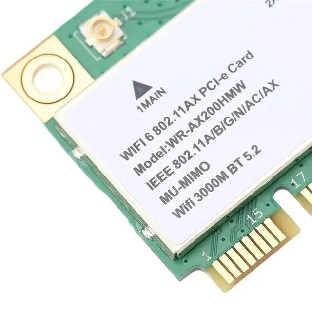 Alt view image 3 of 3 - AX200HMW 6 Card Band 802.11 A/B/G/N/AC/AX Half Mini PCI-E Card Network Adapter BT5.2 For PC, Laptops For 10 11