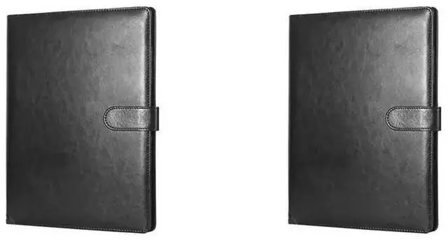 Main image of 2X A4 Leather Folder Multifunctional Business Contract Folder With Notes Business Stationery Folder Black