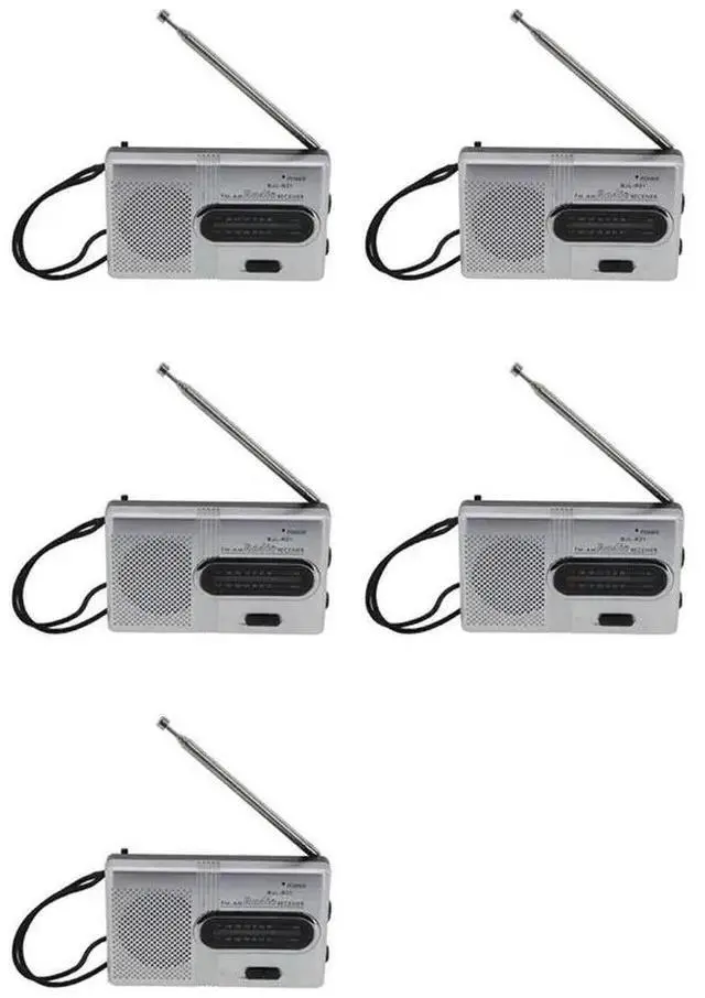 Main image of 5X Mini Radio AM FM Operated Pocket Radio AM FM Radio Elderly Frequency Range Handheld Radio