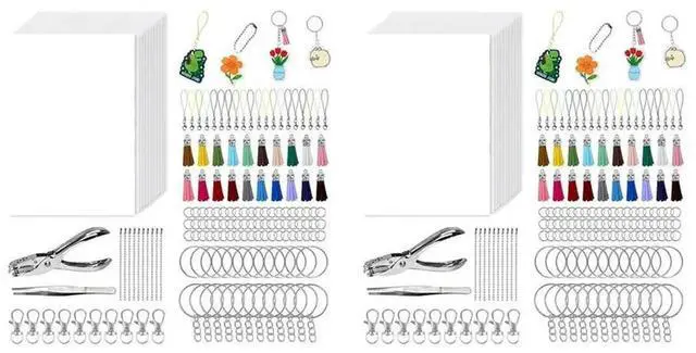 Main image of 484PCS Shrinky-Dink Keychain Kit -Shrink Plastic Sheets 40Pcs Shrink Film Sheets+Tools,Heat Shrink-Art Kit For Keychains