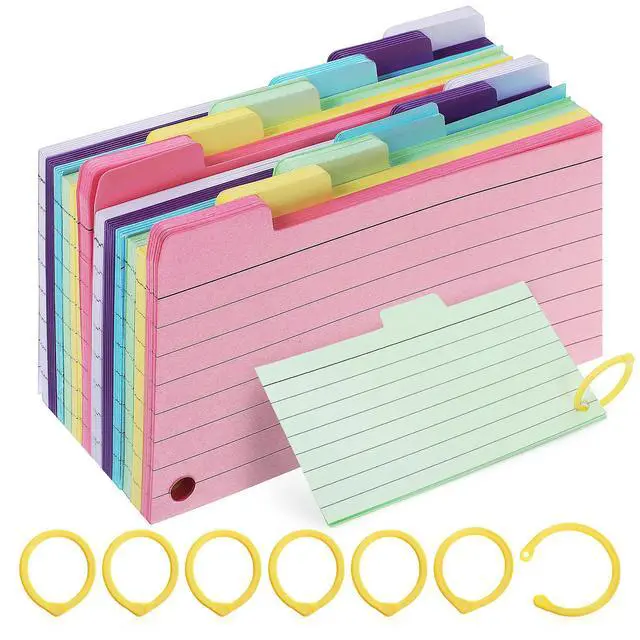 Alt view image 2 of 3 - 450Pcs Spiral Lined Note Pads Memo Cards Binder Rings Pocket Size Student Notepads for Study Learning Flash Cards