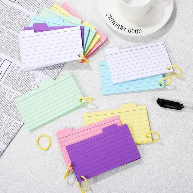 Alt view image 3 of 3 - 450Pcs Spiral Lined Note Pads Memo Cards Binder Rings Pocket Size Student Notepads for Study Learning Flash Cards