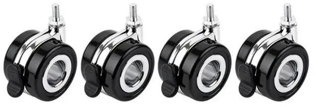 Main image of Homerack 2.5Inch(60Mm) 4-Wheeled Hollow Caster Wheel Kit With Brake, Compatible Standard M8 Threaded Holes