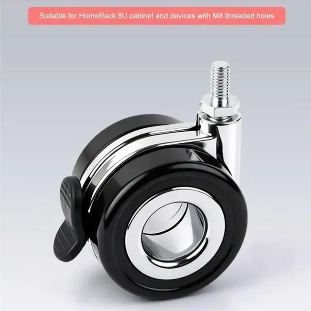 Alt view image 2 of 3 - Homerack 2.5Inch(60Mm) 4-Wheeled Hollow Caster Wheel Kit With Brake, Compatible Standard M8 Threaded Holes