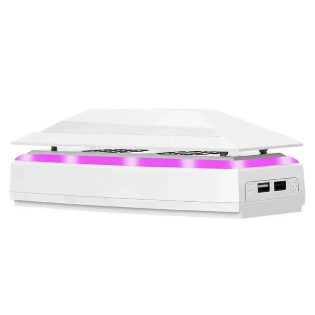 Alt view image 2 of 3 - For PS5 Slim Console Cooler Fan With Dust Cover USB Port Upper RGB 3-Speed Cooling Fan