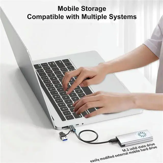 Alt view image 3 of 3 - 3X Nvme Enclosure SSD M.2 Adapter, M.2 Enclosure SSD Nvme To USB C 3.2 Gen 2 10Gbps Nvme Adapter For 2242 2280 SSD