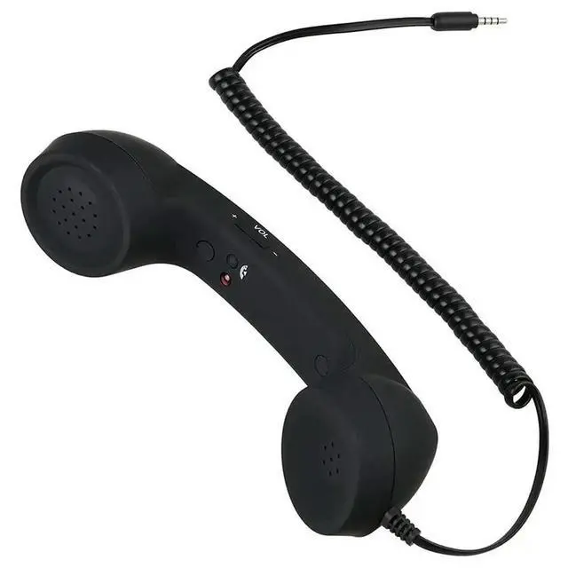 Alt view image 2 of 3 - 4X Vintage Retro Telephone Handset Cell Phone Receiver MIC Microphone For Cellphone phone, 3.5 Mm Socket (Black)
