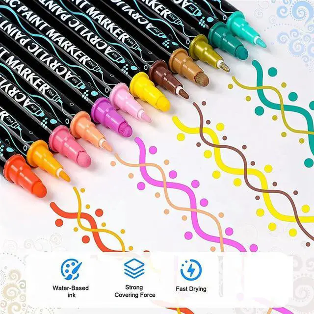 Main image of 36 Colors Paint Pens Premium Acrylic Paint Markers For Wood, Canvas, Stone, Rock Painting