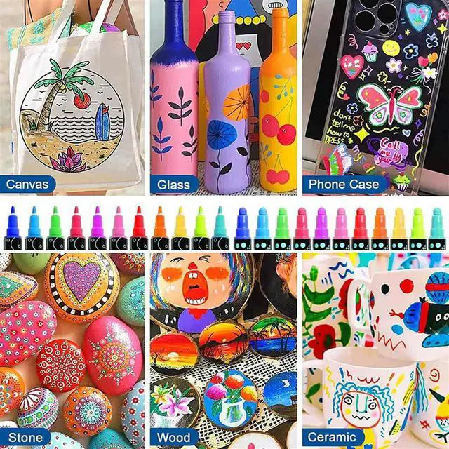 Alt view image 2 of 3 - 36 Colors Paint Pens Premium Acrylic Paint Markers For Wood, Canvas, Stone, Rock Painting