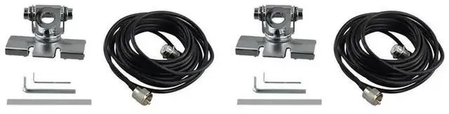 Main image of 2X RB-400 Antenna Mount Bracket With 5M Extension Coaxial Feeder Cable Adjustable For QTY TYT Mobile Car Radio Antenna