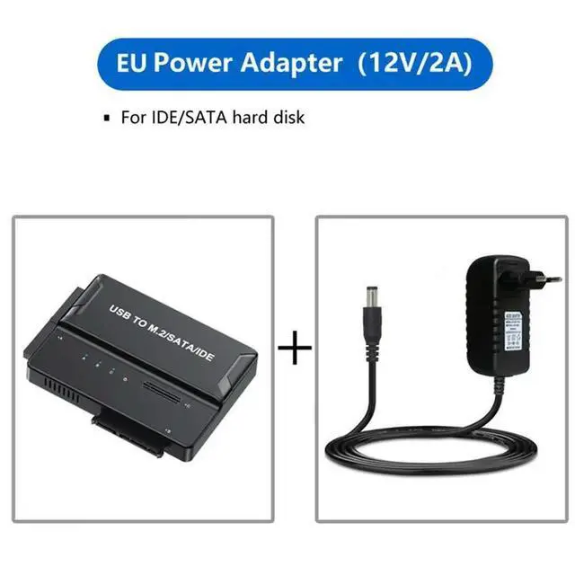 Alt view image 3 of 3 - M. 2 Nvme USB3.1 10Gbps Direct Plug 2.5 3.5 Inch SATA IDE SSD Adapter For 2230 2242 2280 22110 M2 SSD EU-PLU EU Plug
