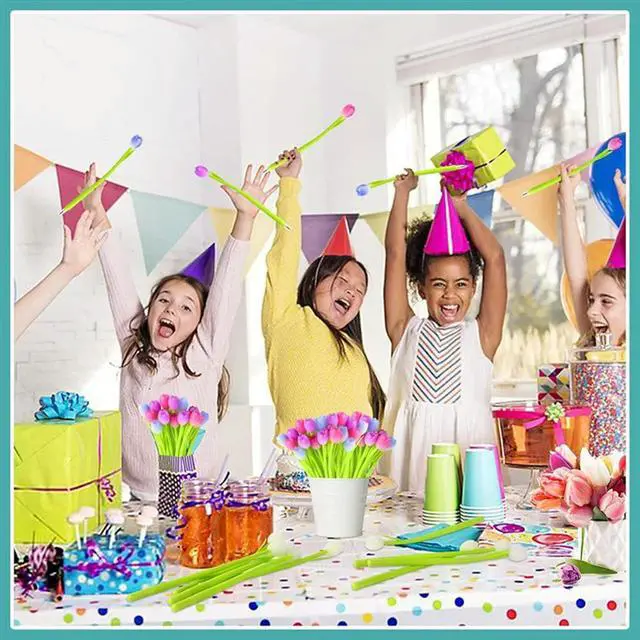 Alt view image 3 of 3 - Color Changing Tulip Flower Pens Bulk 50 Pieces Gel Ink For School Classroom For Birthday Party Favors Gift