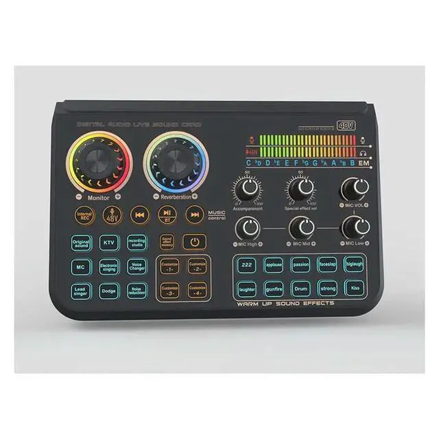 Alt view image 3 of 3 - T600 Sound Card 48V Audio Interface Mixer For Karaoke,Recording Live Streaming Voice Changer On PC