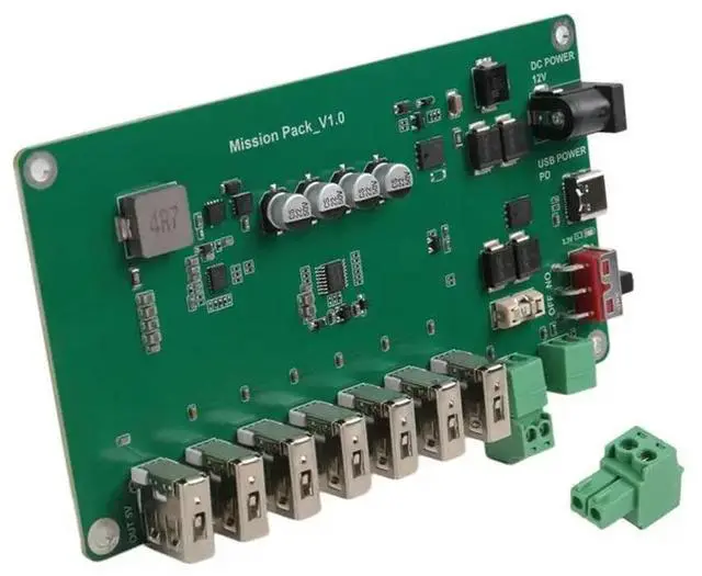 Main image of USB Station PCBA Board 7 USB-A 10A And 2 Terminal Block 5A Outputs DC JACK (5.0/2.0 Pin) And Type-C PD Inputs