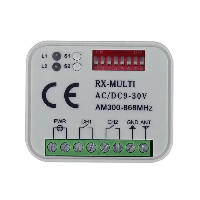 Alt view image 2 of 3 - 4X Remote Control Switch Receiver 300-868Mhz Receiver Universal AC/DC 9-30V For Garage Door Control Garage Switch