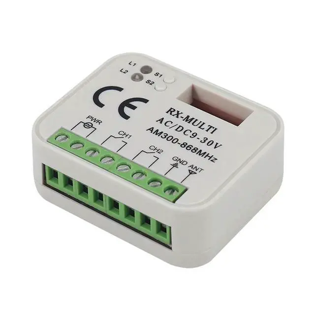 Alt view image 3 of 3 - 4X Remote Control Switch Receiver 300-868Mhz Receiver Universal AC/DC 9-30V For Garage Door Control Garage Switch