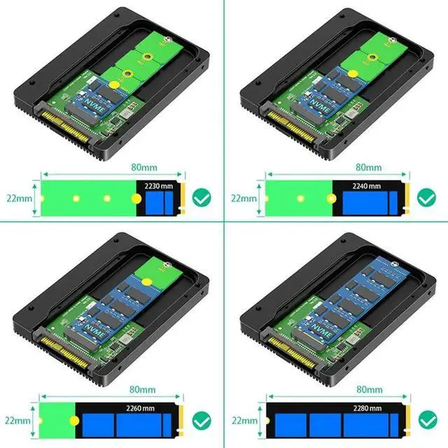 Alt view image 2 of 3 - Pcie5.0 Nvme SSD 5.0 To U.2 (SFF-8639) 5.0 2.5" SSD Adapter Convert M.2 Nvme SSD To U.2 For 2230 2242 2260 2280 SSD