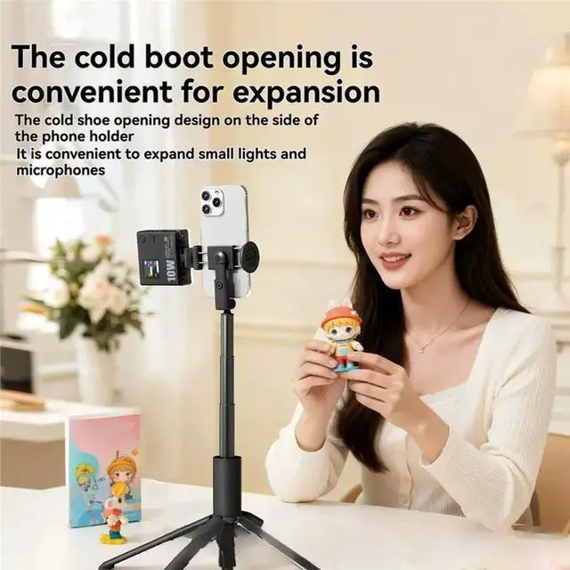 Alt view image 3 of 3 - MT86 Automatic Phone Tripod Stand- Lightweight Travel Design Featuring Phone Clamp For Outdoor Vlog And Livestreaming