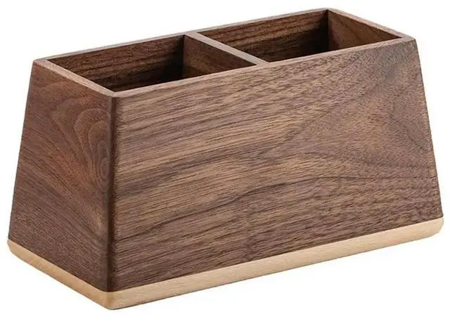 Main image of Wooden Desktop Makeup Brush Box Dressing Table Finishing Box Wood Pen Holder