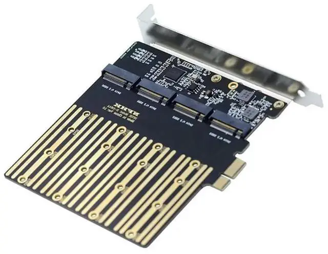 Main image of Pcie Expansion Card For Desktop Computers- PCI-E 1X To Four NGFF B/M-Key SSD Mainboard Adapter Converter SSD Card