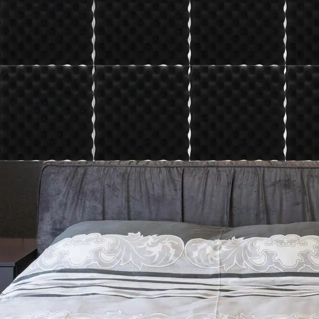 Alt view image 3 of 3 - 12Pcs Soundproofing Acoustic Panels High Density Egg Crate Design Self-Adhesive Sound Insulation Foam for Walls Ceilings Noise
