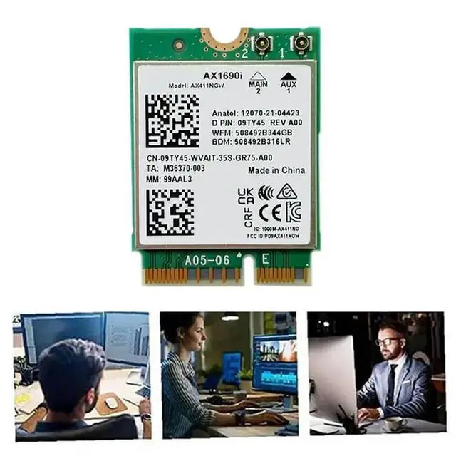 Alt view image 3 of 3 - 1Pcs AX1690I Card 2.4 Gbps 802.11Ax 2.4/5/6Ghz Bluetooth 5.3 Module