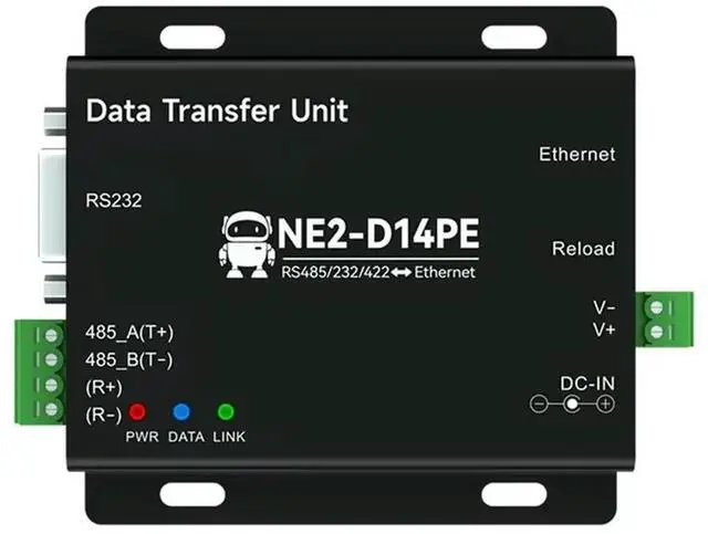 Main image of CDSENT NE2-D14PE For TCP UDP MQTT HTTP RS485/232/422 To Ethernet Serial Server Modbus Gateway POE Power Signal Isolation
