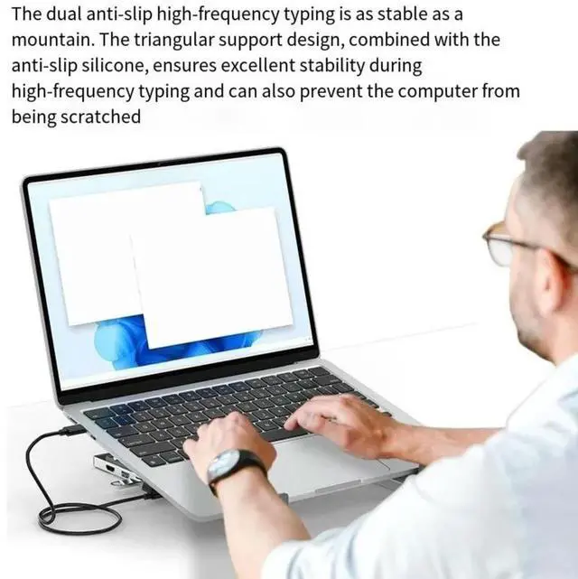Main image of Folding Type-C Laptop Stand Docking Station,USB Desktop Hub, Multi-Region Support For Mobiles, Tablets