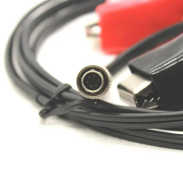 Alt view image 2 of 3 - CA0010541 For Trimble S8 Total Station Cable,6-Pin Connector+ Red& Black Clips Cable