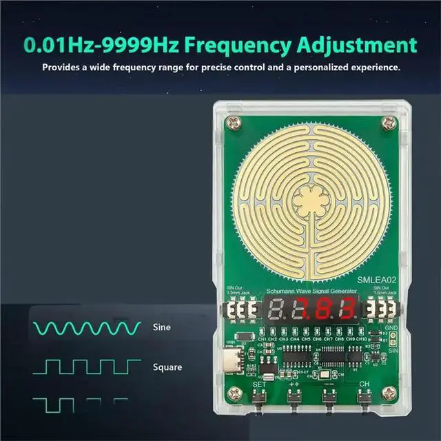Alt view image 3 of 3 - Schumann Wave Signal Generator DC5V 0.01Hz-99999Hz Adjustable Frequency 7.83HZ Sine Wave Signal Generator USB