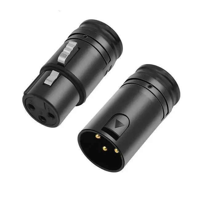 Alt view image 2 of 3 - 20X Male & Female Compact XLR Microphone Solder Adapter Adjustable 90° 3Pin XLR Solder Connector 3 PIN XLR Ends