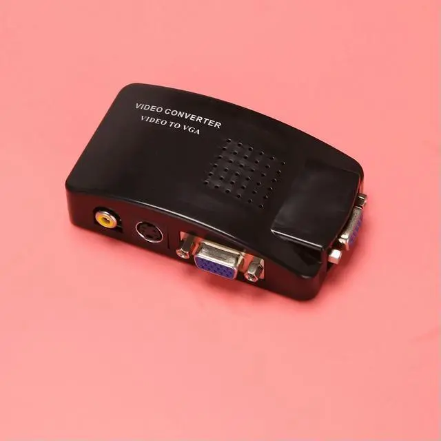 Alt view image 6 of 6 - AV to VGA Adapter RCA VGA Converter PC RCA Composite S-Video AV Input to PC VGA LCD Output Converter Switch Box
