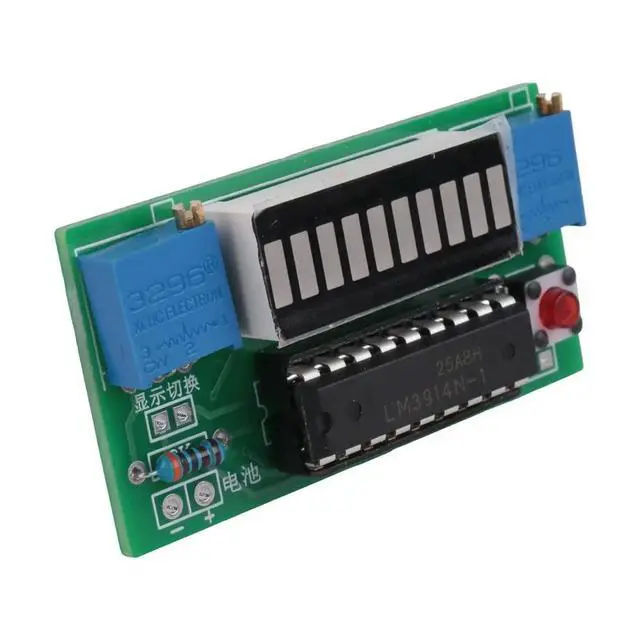Alt view image 3 of 3 - LM3914 10 Segment 3.7V Lithium 12V Capacity Indicator Module Power Level Tester LED Display DIY Kits
