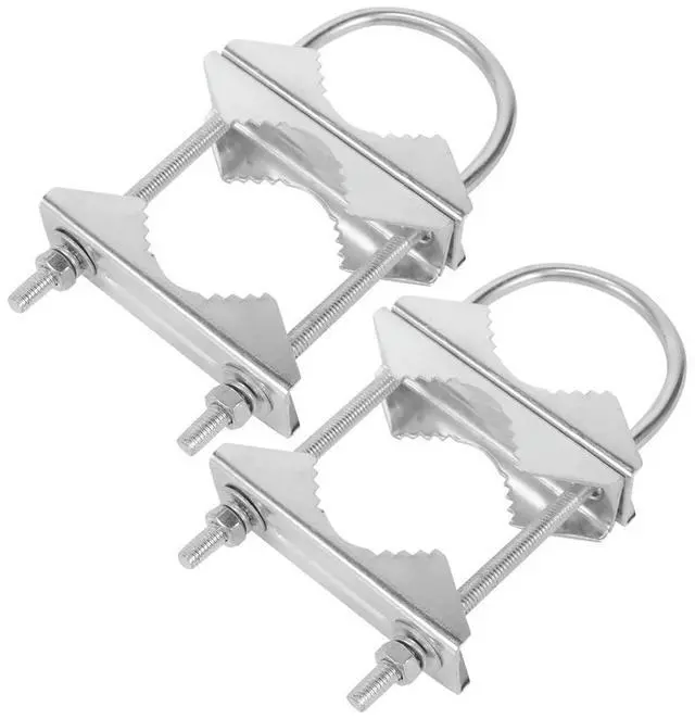 Alt view image 4 of 6 - Double Antenna Mast Clamp V-Jaw Bracket U Bolts Pipe Mounting Hardware 2 Sets for Antenna TV Antenna