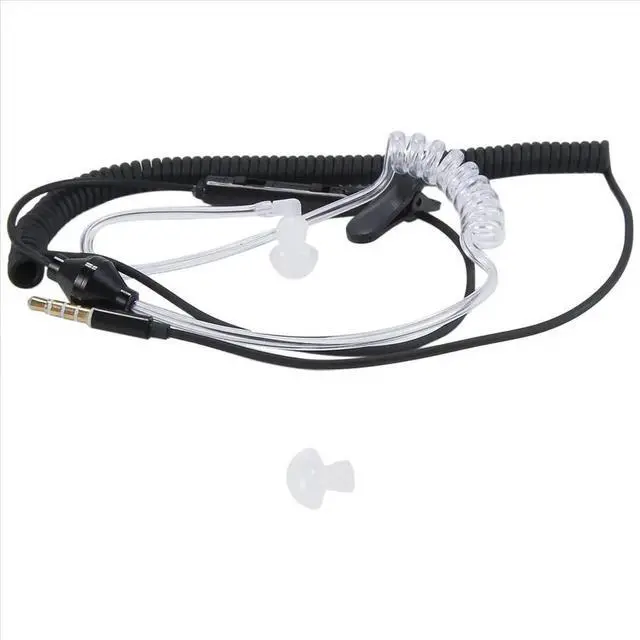Alt view image 4 of 6 - Single Side Earphone In-Ear Stereo Mono Earbud Headphones Noise Isolating Earbuds with Mic Spring Coil Reinforced Cord