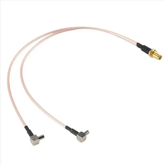 Alt view image 4 of 6 - SMA Female to Y Type 2 X TS9 Male / CRC9 Male Connector Splitter Combiner Pigtail Cable RG 316 30CM Gold