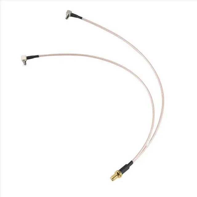 Alt view image 6 of 6 - SMA Female to Y Type 2 X TS9 Male / CRC9 Male Connector Splitter Combiner Pigtail Cable RG 316 30CM Gold