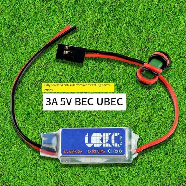Alt view image 4 of 6 - Electric Control BEC Full Screen Shielded Anti-Interference Switch Power 2-6S Voltage Reduction Module 3A 5V UBEC Heli