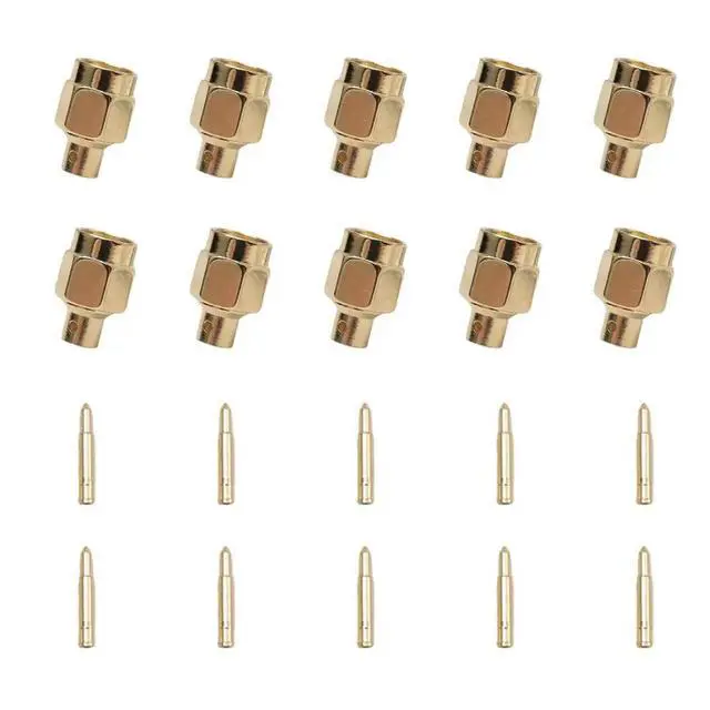 Alt view image 4 of 6 - 10x SMA male plug solder Coax connector for semi-rigid RG402 0.141 inch cable Gold