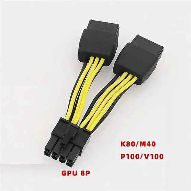 Alt view image 4 of 6 - Dual 8Pin to 8Pin Power Cable Graphics Card Power Cord Cable for K80/M40/P100/V1 GPU 10cm A