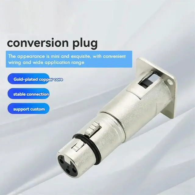 Alt view image 6 of 6 - Three-Core D-Type l Socket for Audio Connection Converter XLR Mounting Base XLR Male to XLR Female
