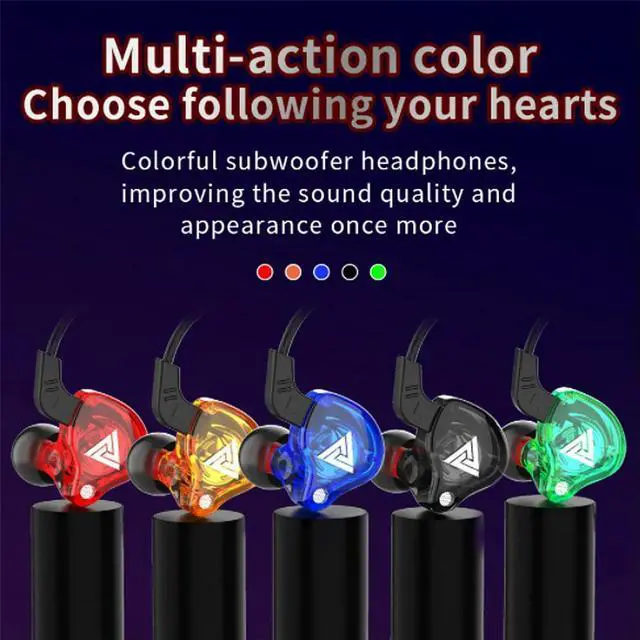 Alt view image 6 of 6 - QKZ AK6 Sports Earphones 3.5mm In-Ear Monitor Dual-Magnet Driver with Microphone Headset Music Earbuds Headset White