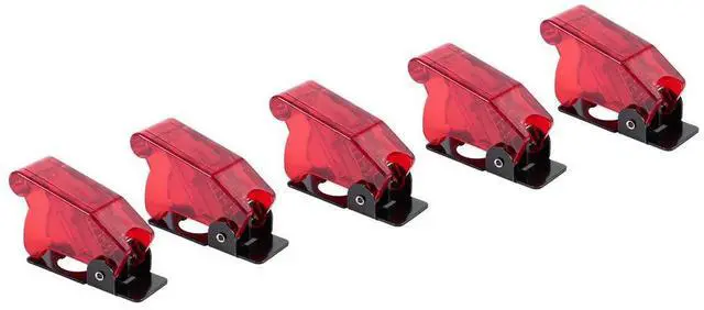 Alt view image 5 of 6 - Plastic 12mm Toggle Switch Safety Cover Protector Cap Guard 5pcs Red