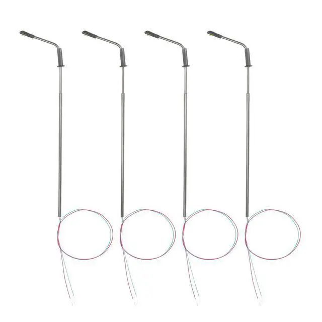 Alt view image 5 of 6 - 20Pcs Model Railway 10cm Lamp Post Street Lights HO Scale 1:87 LED 3V Resistors LQS08 Single Head-Bright White